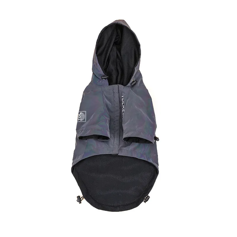 Pet Clothes Rainproof Jacket Rainproof Hooded For Small And Medium Dogs - Grey