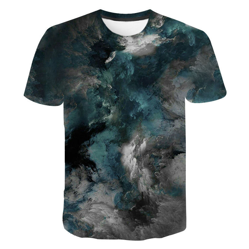 Fashion Summer New Style Color Casual 3D Digital Printing Round Neck Men's And Women's T-Shirt