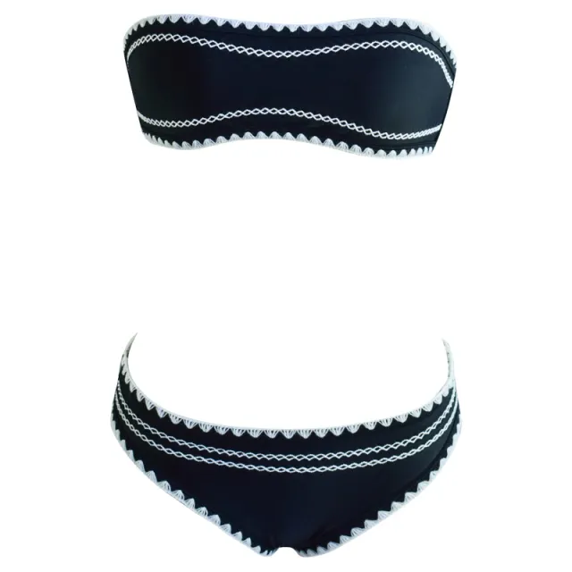 Solid Color European Beauty Split Bikini Swimsuit Black - Shop at LoveMi