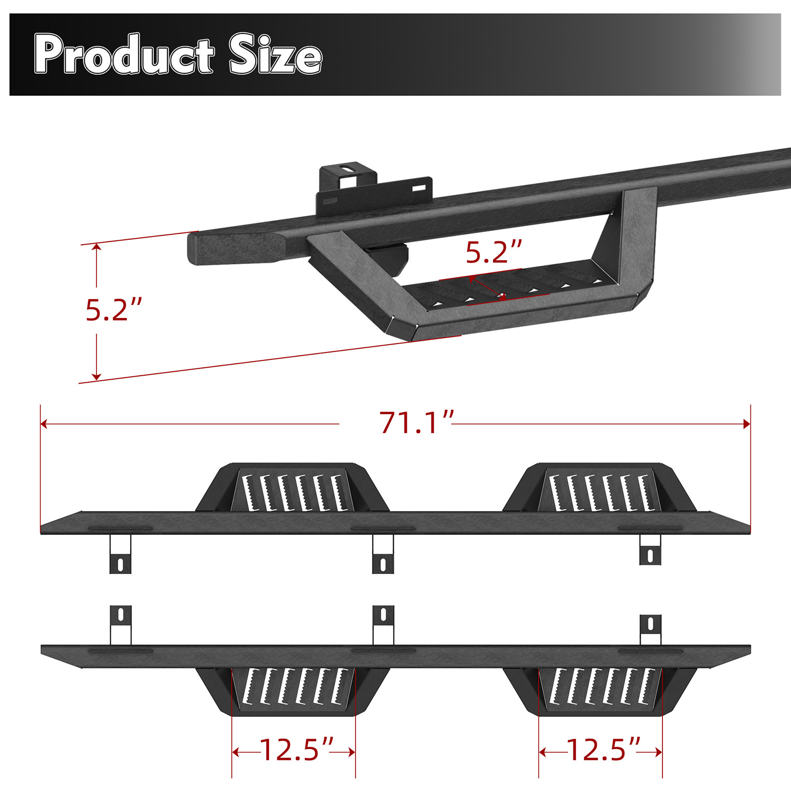 Running Boards For 18-26 Wrangler JL