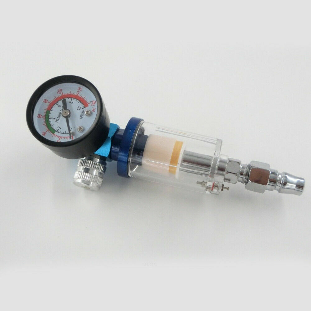 Mini Air Pressure Regulator Gauge Spray Gun & In-Line Water Trap Filter — image 6
