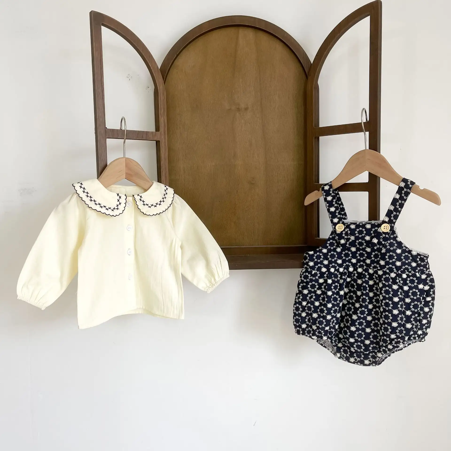 Long Sleeve Shirt Suspender Romper Jumpsuit