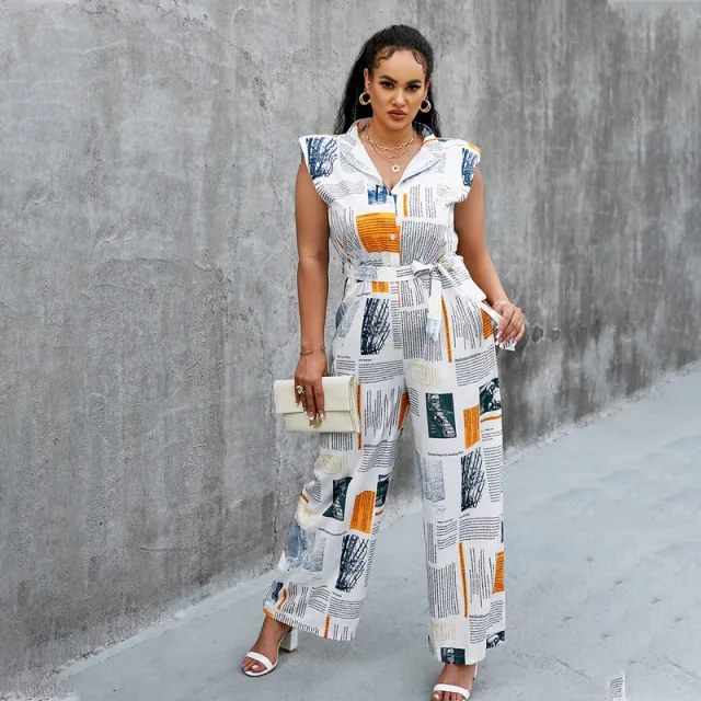European And American Style Print Short Short Sleeve Fashion Slim Contrast Color Jumpsuit Suit Xl - Shop at LoveMi