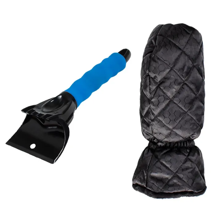 Ice Scraper with Warm Mitten, Car Windshield Snow Scraper with Fleece-Lined Glove - detail photo 7