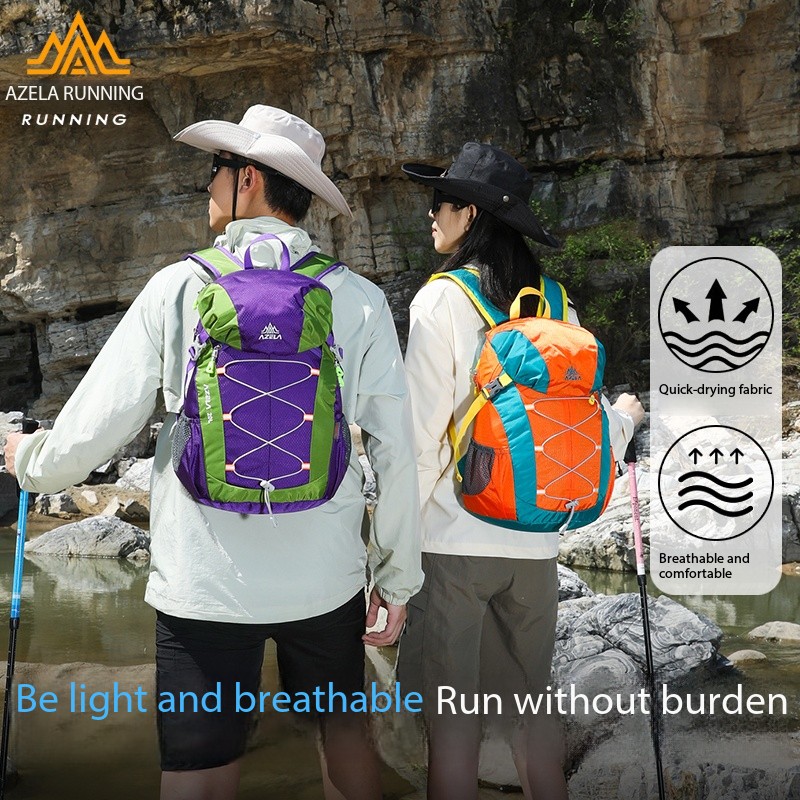 AZELA 20L Color Block Hiking Backpack, Lightweight Durable Outdoor Backpack For Camping, Travel, Trekking, Daily Use