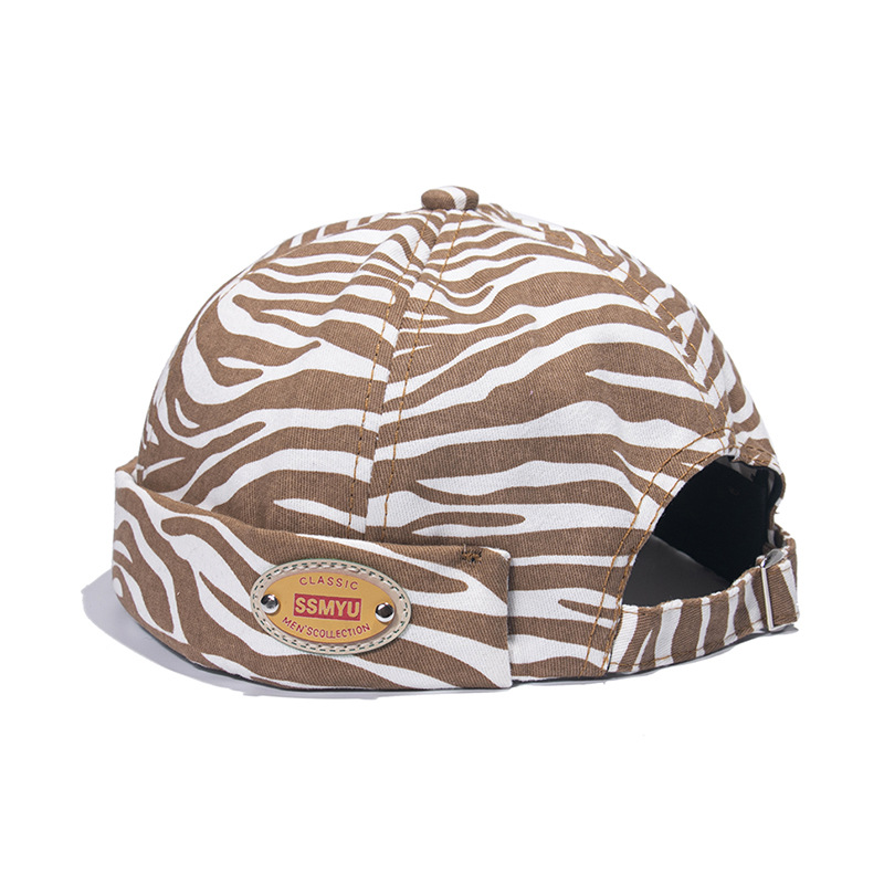 Borderless Zebra Print Landlord Hat Standard Melon Leather Hat