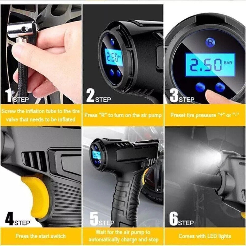 Car Tyre Inflator  Cordless  12V Electric Car Tire Air Compressor