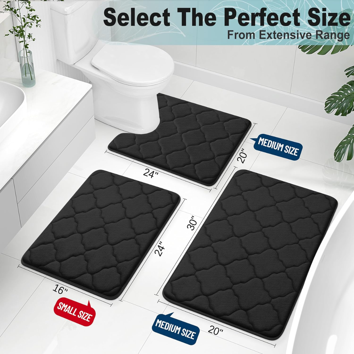 Memory Foam Bath Mat Rug ,Ultra Soft And Absorbent Bathroom Rugs, Non-Slip, Comfortable, Machine Washable Bath Carpet For Bathroom Floor — foto 7