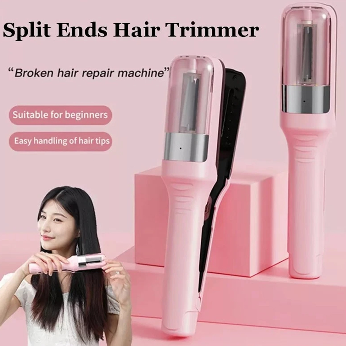 Hair Split End Remover Electrics Trimmer Automatic Damaged Repair Remover---Pink — image 3