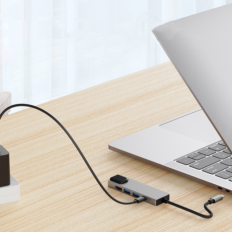 5-in-1 Type-c To HDMI Network Card USB Expansion Dock
