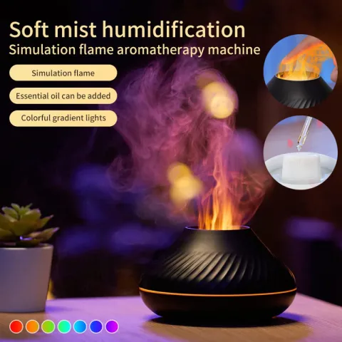 New Volcanic Flame Aroma Diffuser Essential Oil Lamp 130ml