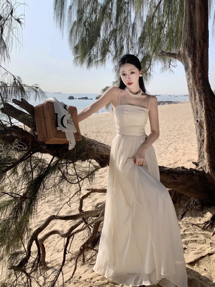 Pleated Drawstring Long Dress, picture 6 of 6