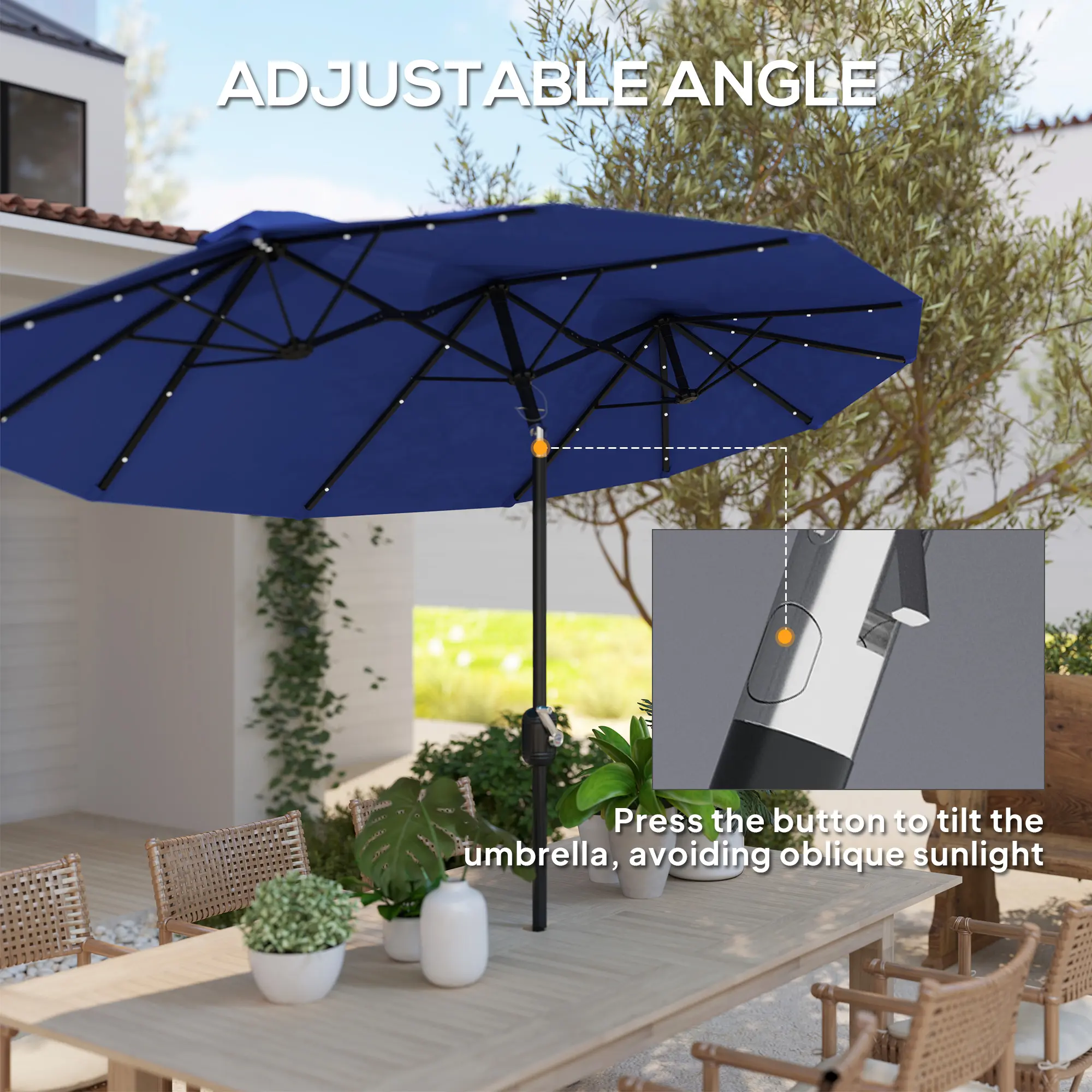 Double-sided Patio Umbrella, 9.7 Outdoor Umbrella