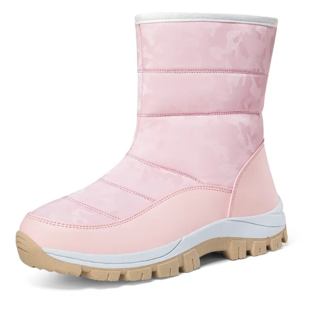 Winter Snow Boots For Women Outdoor Thickened High top Plus Velvet Shoes Fashion Platform Ankle Boots Keep Warm Plush Shoes Pink - Shop at LoveMi
