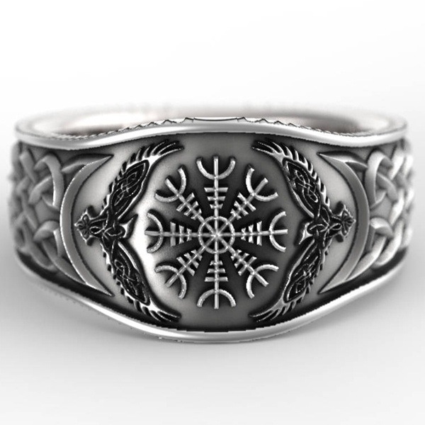 Viking Totem Ring Vintage Men's Titanium Steel Ring