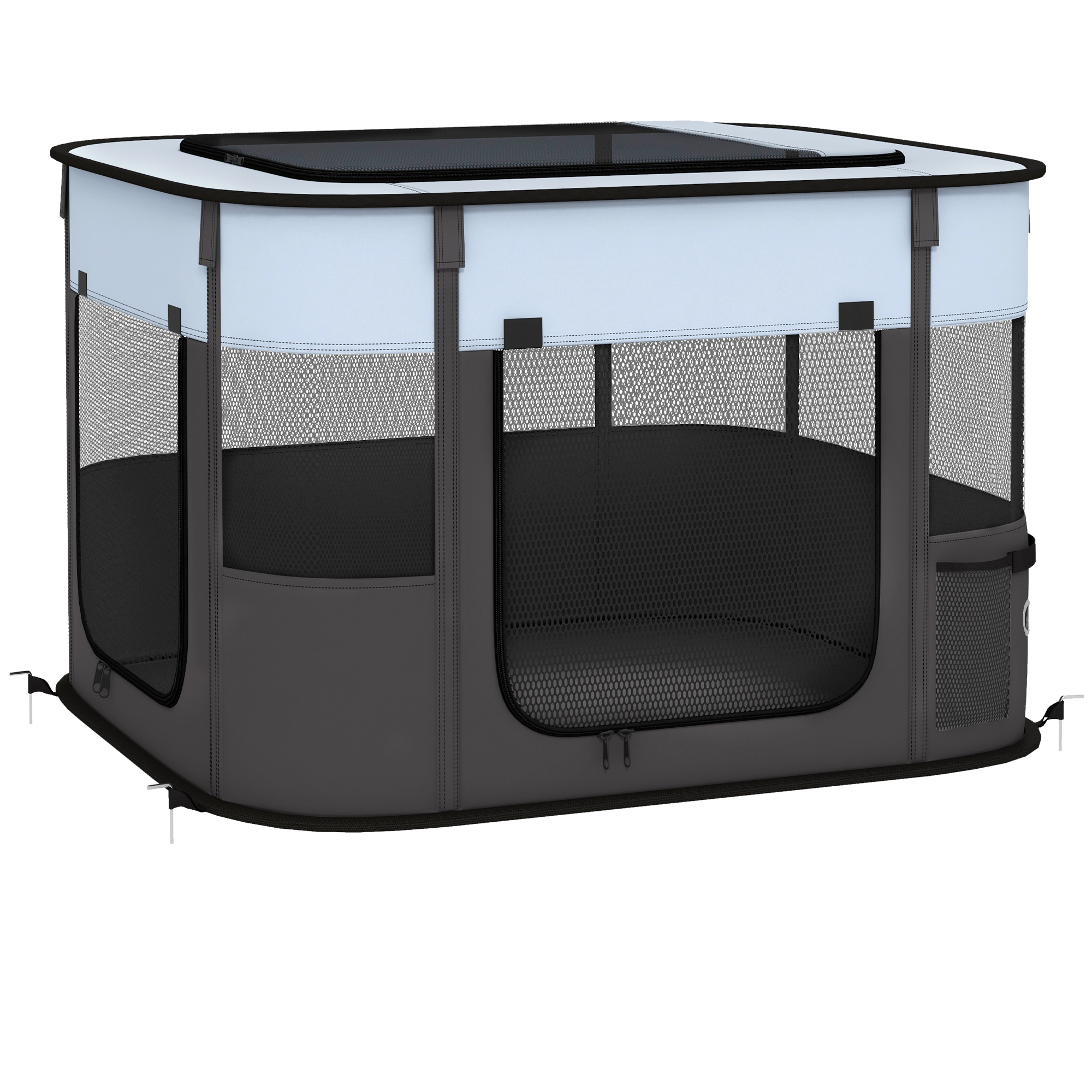 Foldable Dog Fence With Storage Bag, Suitable For Indoor-outdoor Use, Portable Pet Game Fence With Ground Nail - Small detail photo 4