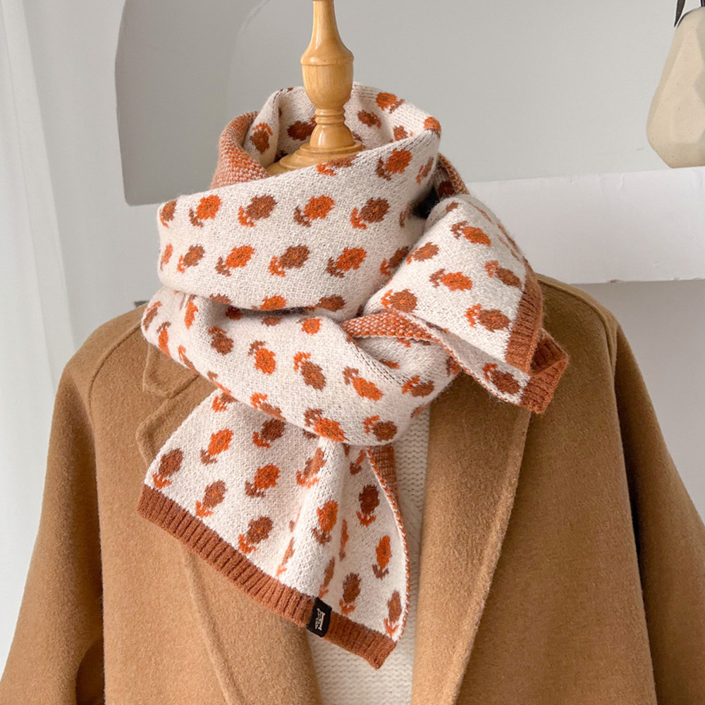 Fashion Printed Wool Warm Scarf Women's Dual Use