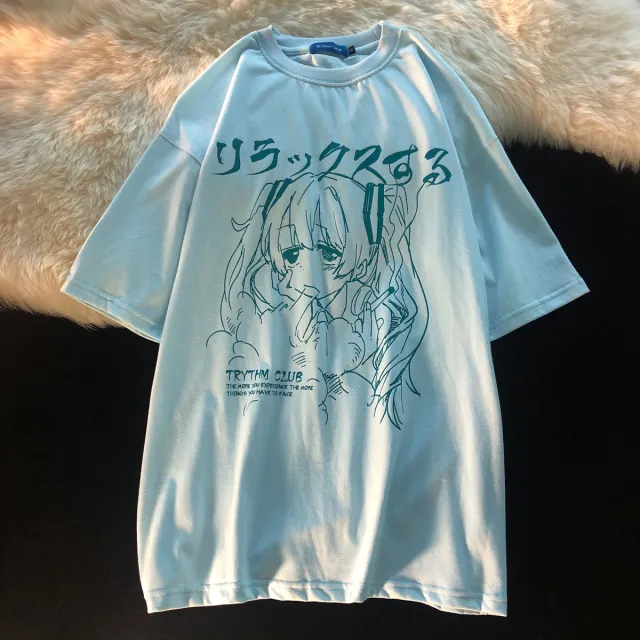 Women's Short Sleeve Harajuku Kawaii Casual Girl T shirt Top 2Color - Shop at LoveMi