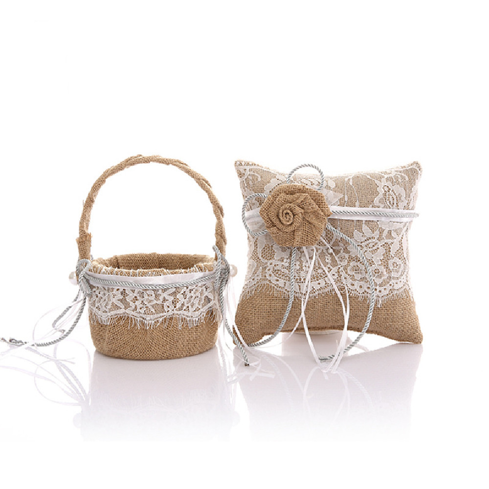 Title 5, Flower High-end Ring Pillow Basket Set