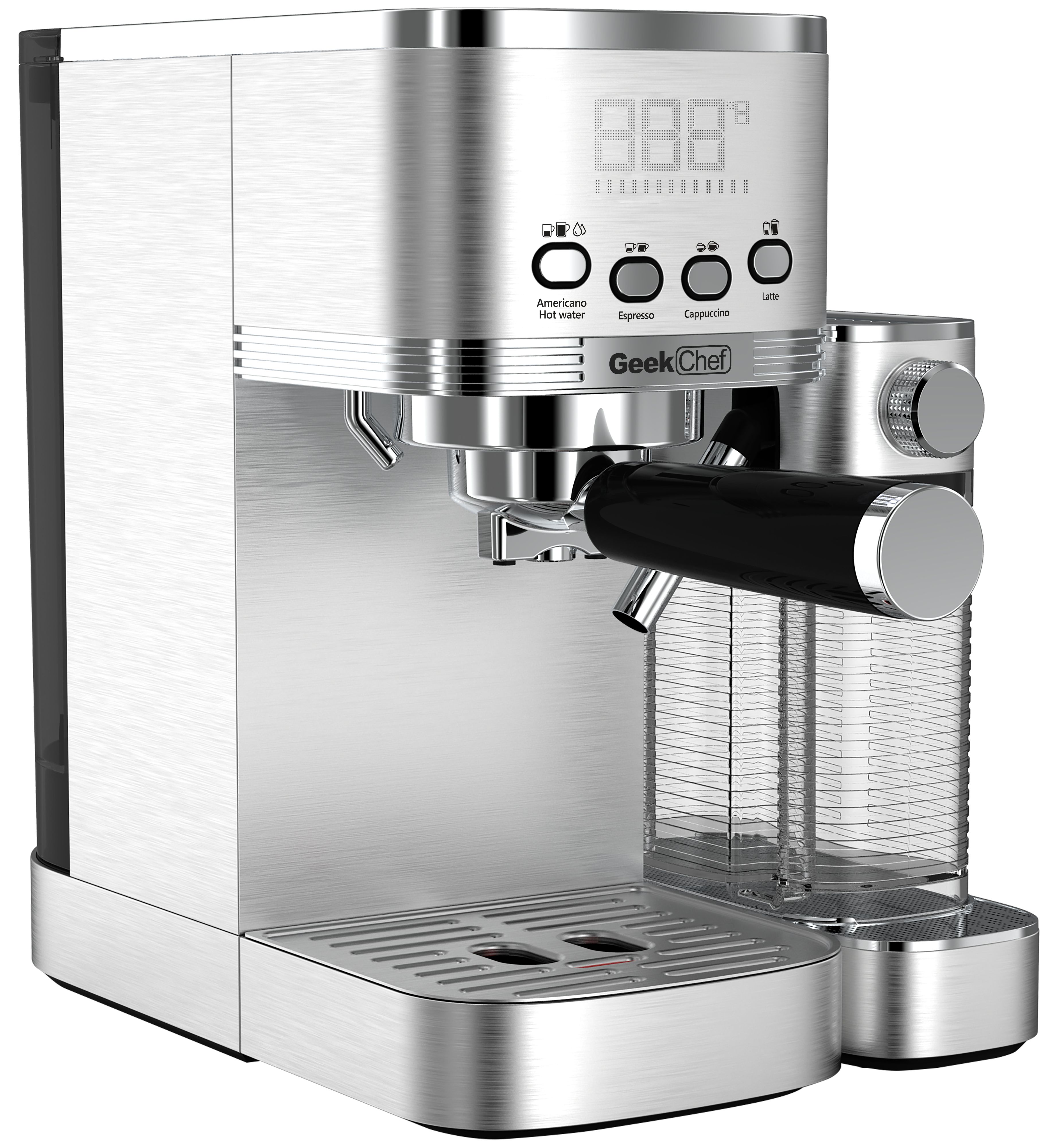 Geek Chef Espresso And Cappuccino Machine With Automatic Milk Frother, 20Bar Espresso Maker For Home, For Cappuccino Or Latte, with ESE POD Filter, Stainless Steel, Gift For Coffee Lover Ban On Amazon