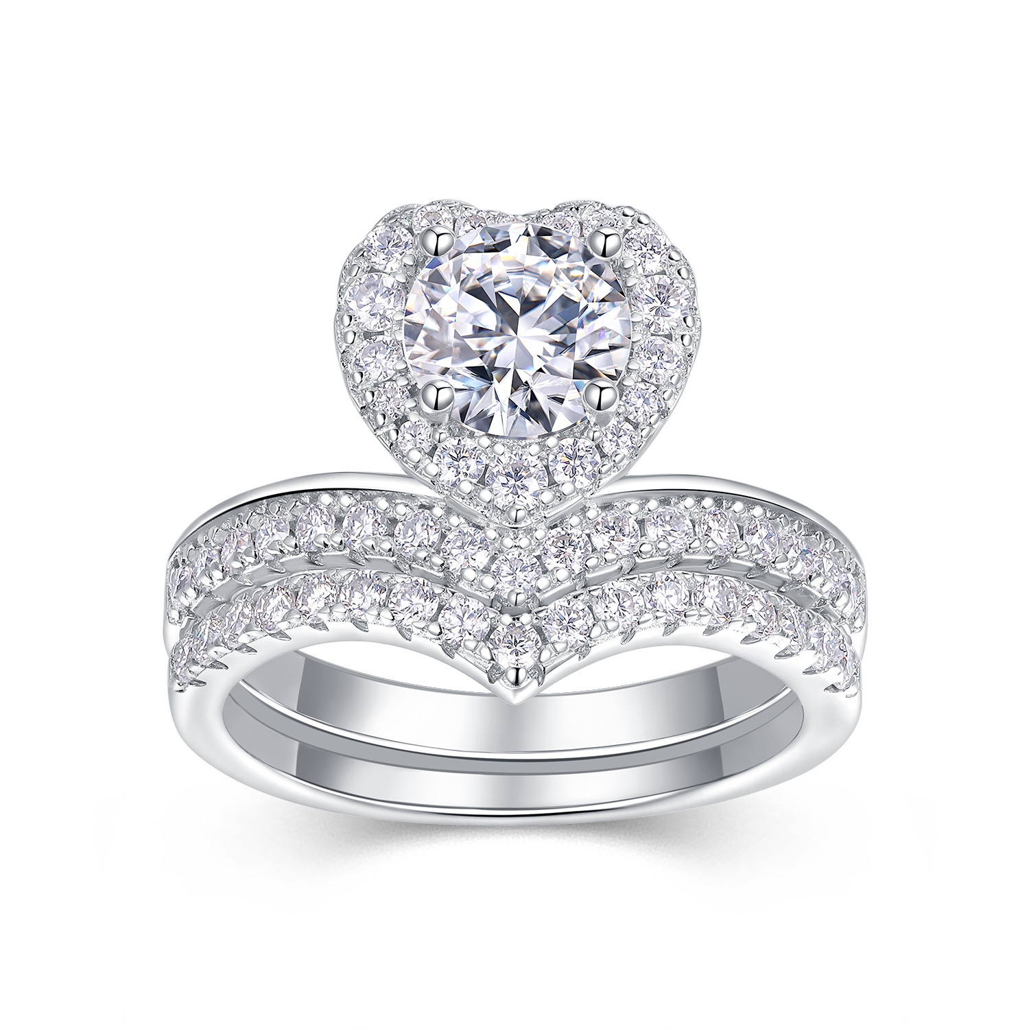 luksuslik 1-karaadine ehtesõrmuste komplekt