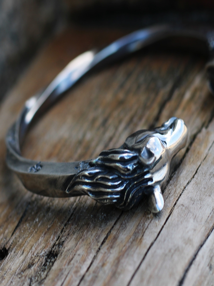 Handmade Bracelet Sterling Silver Horse Head Shape Men's Opening