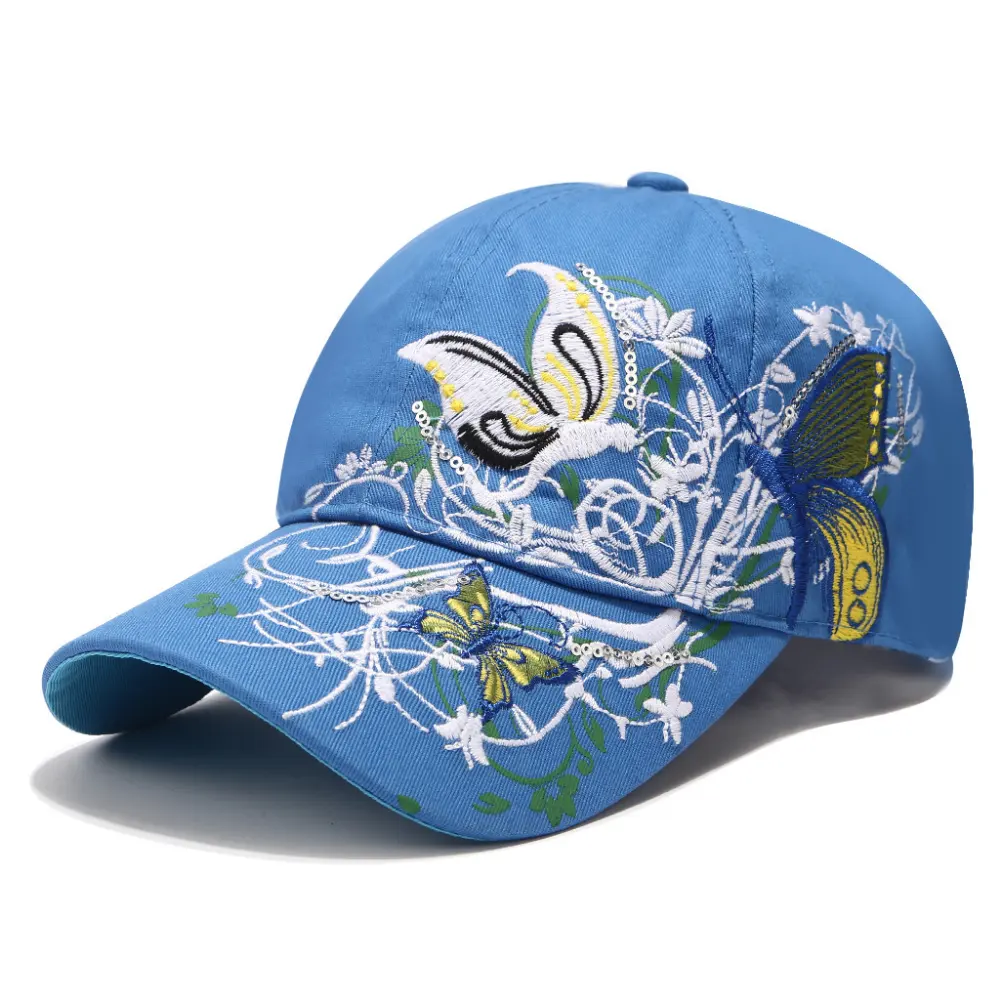 Summer Women's Embroidered Flower And Butterfly Sequin