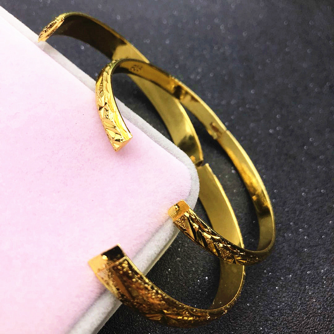 Ethnic Style Pure Copper Simulation Gold 8-12 Buckle Bracelet Female