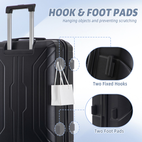 20  24  28  3 Pcs  Set In ABS Spinner Wheel Luggage, Carry On Suitcase, Matching Color, TSA Combination Lock
