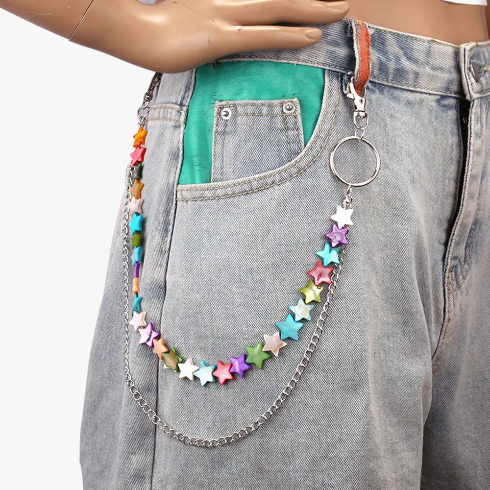Trend Personality Pentagram Color Shell Waist Chain