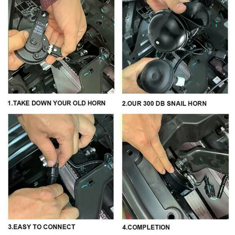 2PCS 12V 300DB Super Horn Snail Waterproof  Horn For Motorcycle Truck SUV Boat