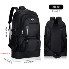 Men's Big Travel Tourist Mountaineering Outdoor Large Capacity Luggage Backpack - Black - View 1