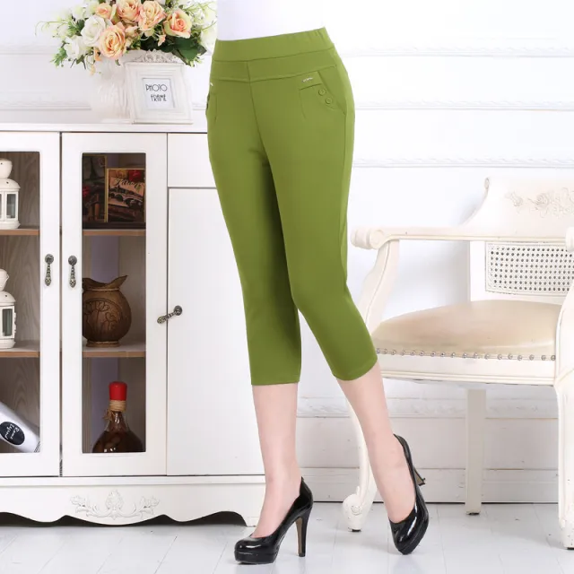 Women's Solid Color High waist Casual Pants Army Green - Shop at LoveMi