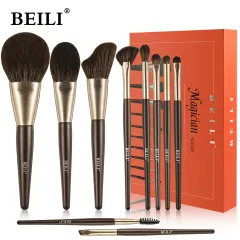 Baili Rose Gold Tube Synthetic Hair Vegan Luxury Makeup Brush Set Contour Blush Brush Set - Ma10 - View 1