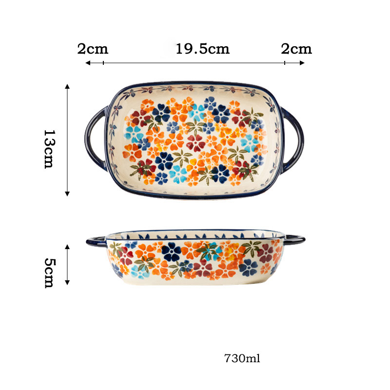 Title 5, Household Retro Rectangular Ceramic Baking Tray