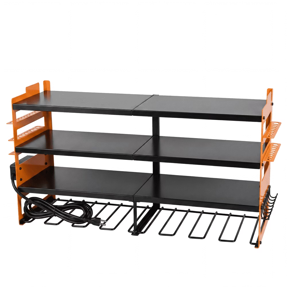 Electric Tool Storage Rack With Charging Station, Wall-mounted Practical Tool Rack, Equipped With 4-hole Power Socket image 2