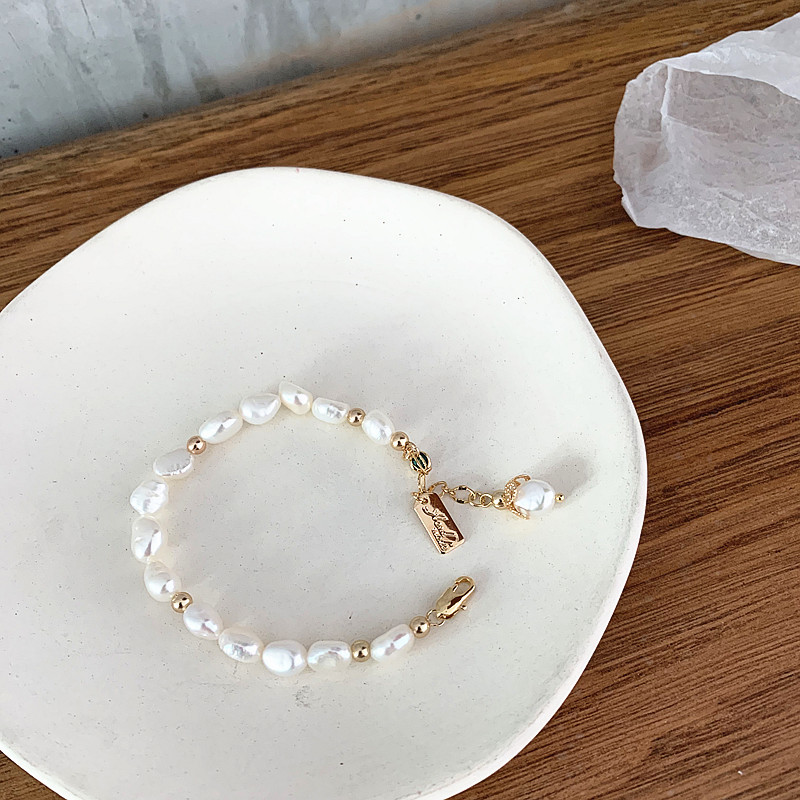 Design Gentle Texture Baroque Freshwater Pearl High-gloss Pearl Bracelet