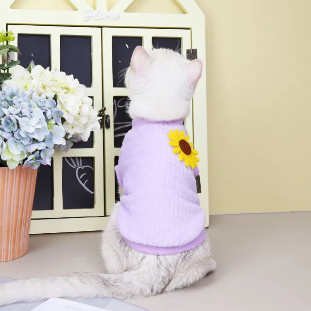 New Autumn And Winter Clothes For Pet Dogs And Cats Purple - Shop at LoveMi