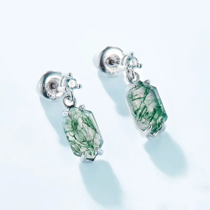 Light Luxury Natural Water Plants Agate Claw Inlaid Green