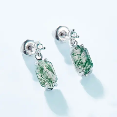 Light Luxury Natural Water Plants Agate Claw Inlaid Green