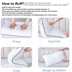 Twin Pack Hotel Quality Bed Pillow High Support Neck Pillows Medium Firm Queen King--Queen