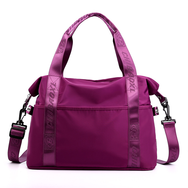 Women's Casual Large Capacity Nylon Oxford Cloth Travel Shoulder Handbag Purple - Shop at LoveMi