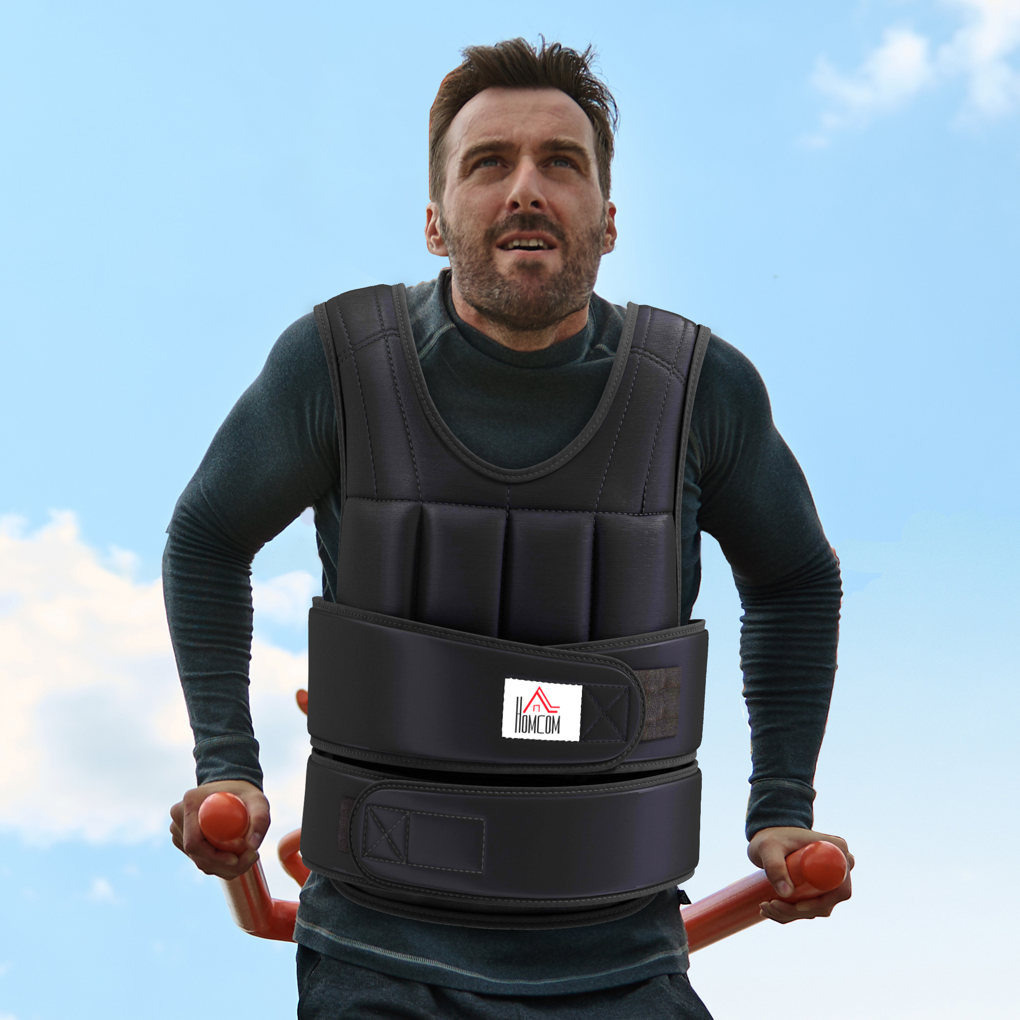 10kg Weight Vest, Adjustable Running Equipped With 38 Bags, Unisex, Black — image 3