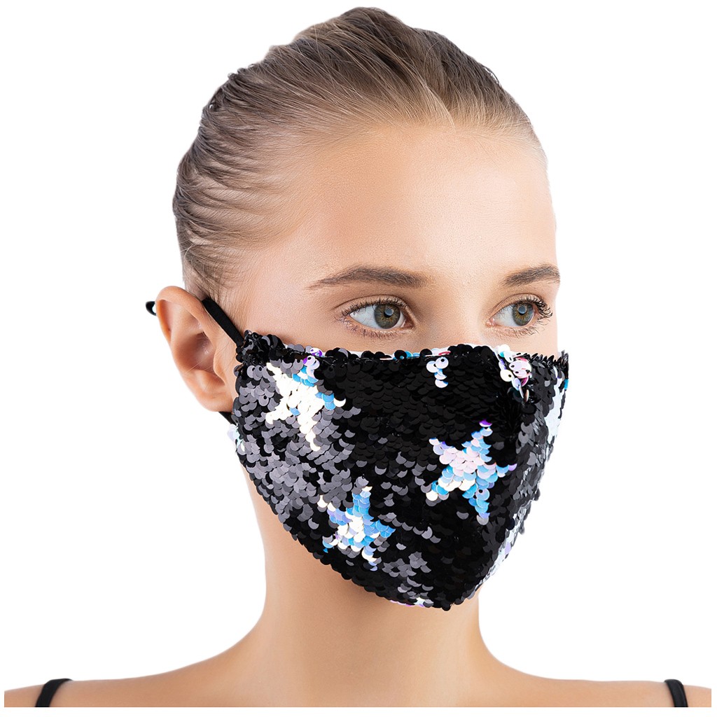 Title 3, Five Pointed Star Bead Sequin Fashion Mask