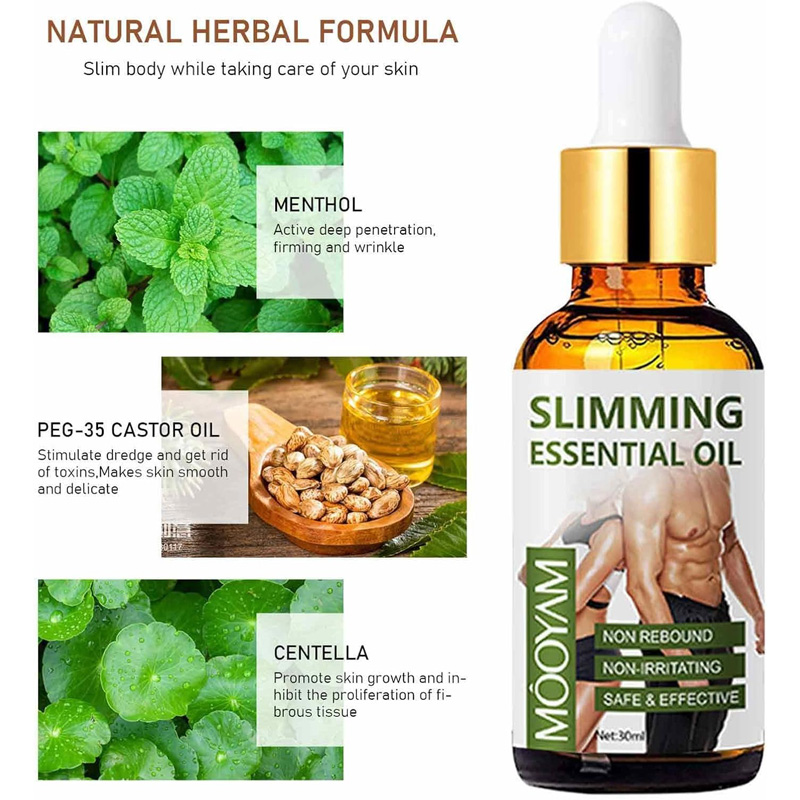 Slimming Oil,30ml Belly Drainage Slimming Oil With Natural Plant Extracts - Moisturizing Slimming Essential Oil Fast Burner For Belly, Waist, Arms, Legs, Butt