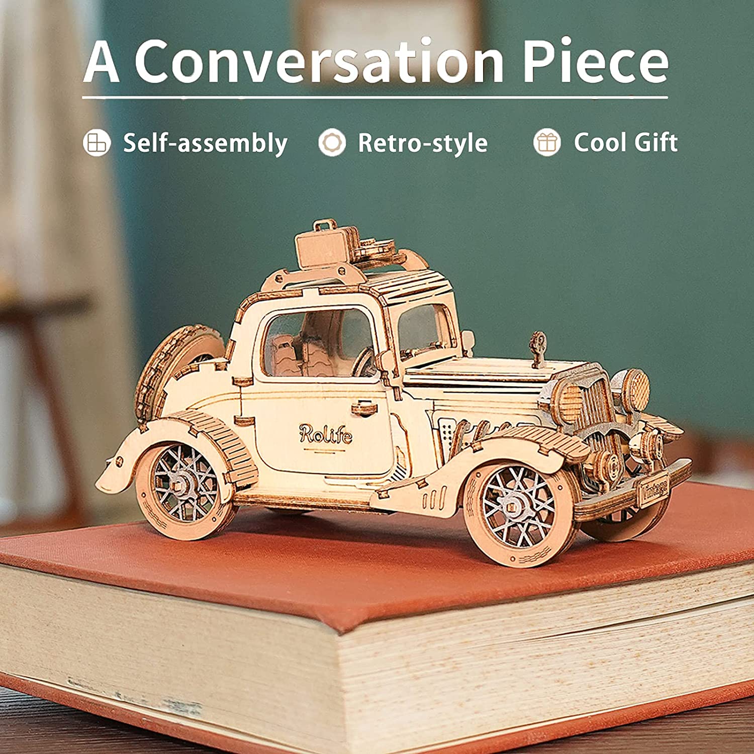 Robotime Rolife Vintage Car Model 3D Wooden Puzzle Toys For Children Kids