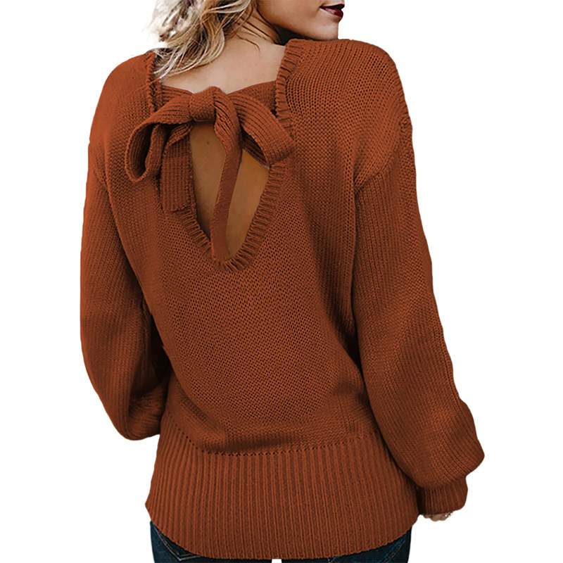 Title 8, Damen Pullover Herbst und Winter einfarbig mit ...