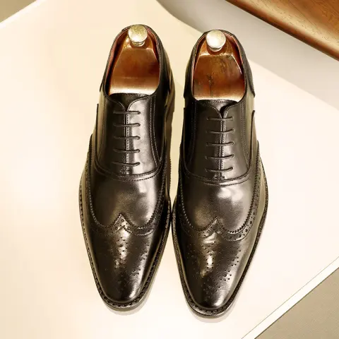 Men's Leather Shoes Rubber Sole Oxford