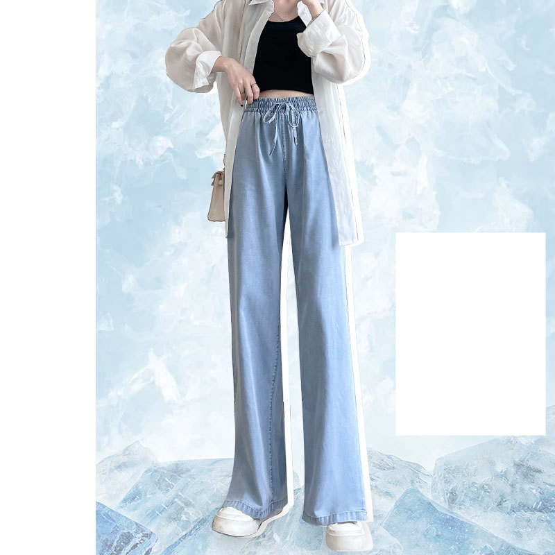 Thin Loose Straight High Waist Wide Leg Pants