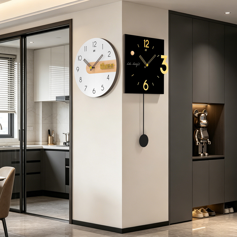 Double Sided Wall Clock Modern Decorative Pendulum Home